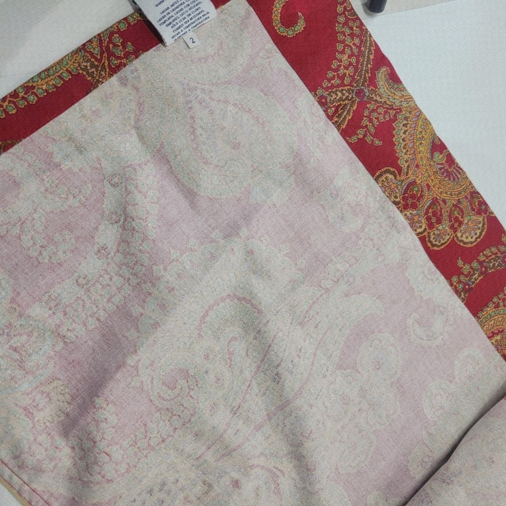 CHAPS Ralph Lauren Juliette Red Gold Paisley Window Valance 78x17.5" - Picture 9 of 9